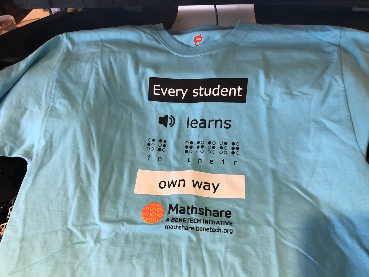 neal_at's tweet photo. Best mail day in a long time! Coolest design for a T shirt! Favorite part of @Mathshare program is the breaking down of math problems into logical distinctive steps that can be easily tracked #A11y #Braille #Literacy #MathShare #ToolKit #MailDay #Nemeth https://t.co/8vWCgAilVX