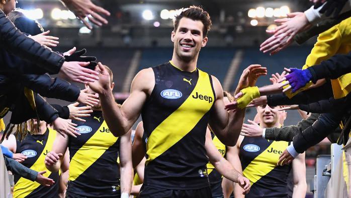 themightytigers's tweet photo. The greatest defender of the decade. 

Farewell Rancey, thanks for everything. 

5 x All Australian
1 x Jack Dyer Medalist
1 x Premiership player https://t.co/NRGshJYomR