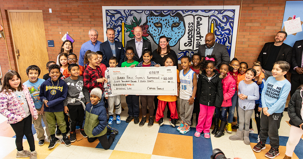 canvasfamily's tweet photo. Student lunch debt NO MORE! Today we pledged $60,000 to erase 18 Aurora Public Schools debt, impacting 1,437 deserving kiddos &amp; their families! We hope this contribution helps more Coloradans #AffordLife &amp; appreciate Superintendent Rico Munn for partnership. #AllHeartAllTheTime https://t.co/LtrJbBQGN4