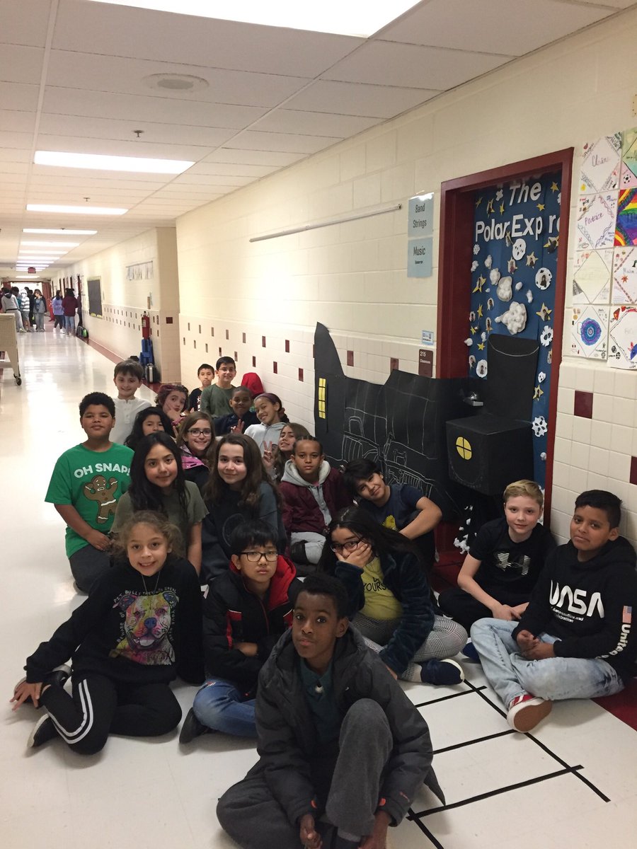 barrys_class's tweet photo. So exciting! We won “most creative” door with our representation of The Polar Express!! Students worked together and came up with an amazing final product! https://t.co/ECK72XlWJ2