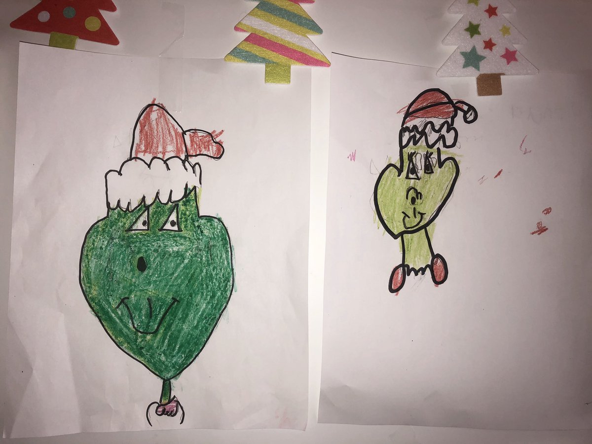 mrsjhayward's tweet image. “You’re a mean one, Mr. Grinch” #kindergartenart #directeddrawing