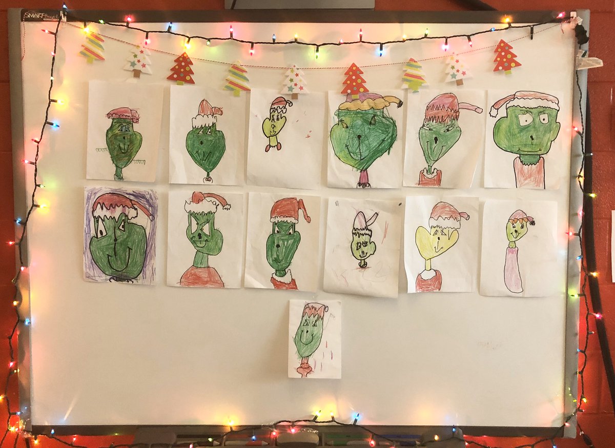 mrsjhayward's tweet image. “You’re a mean one, Mr. Grinch” #kindergartenart #directeddrawing