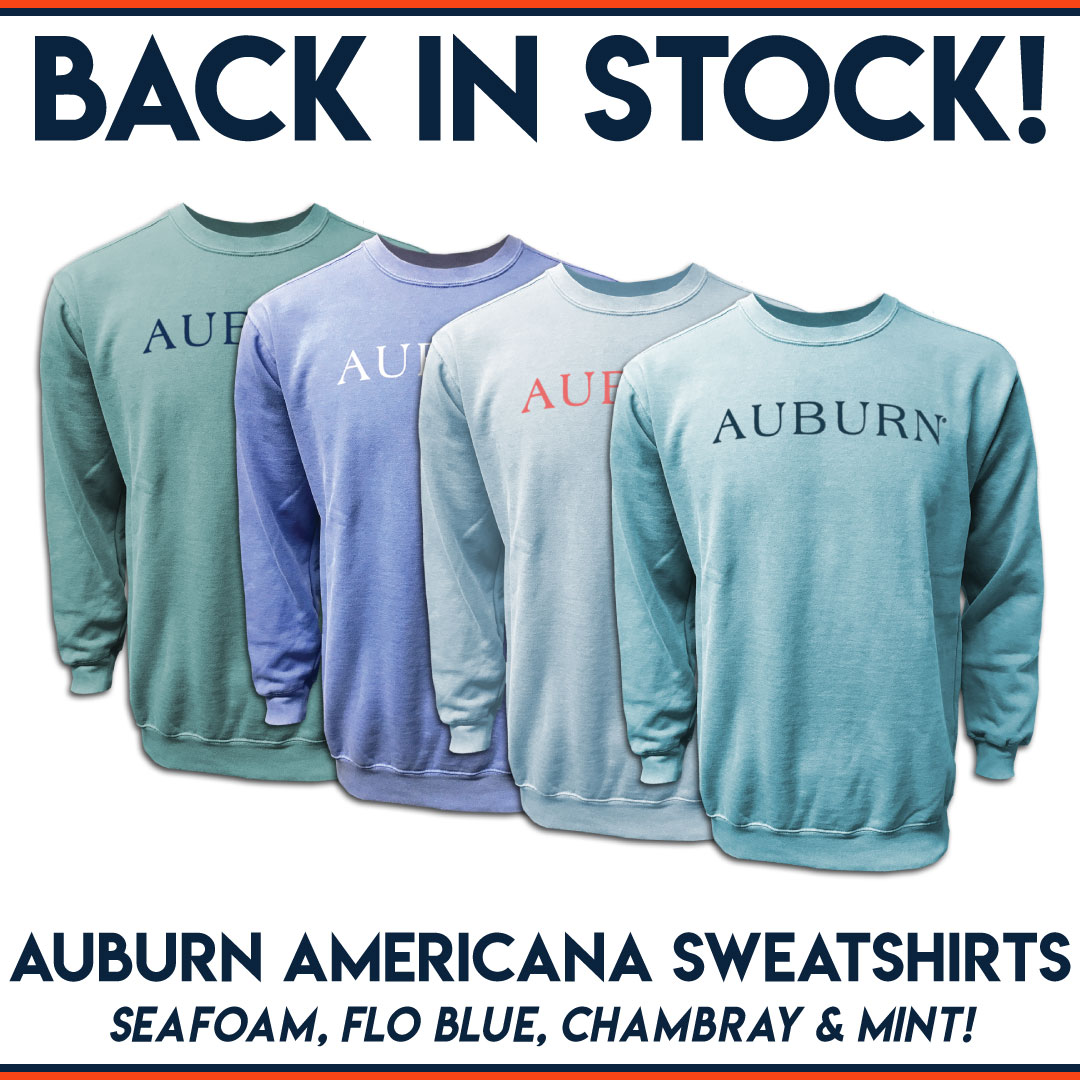 TigerRags's tweet image. Auburn Americana Sweatshirts Are Back In Stock In Mint, Flo Blue, Chambray & Seafoam Colors! #AuburnAmerica #Sweatshirts #TigerRags - mailchi.mp/tigerrags/aubu…