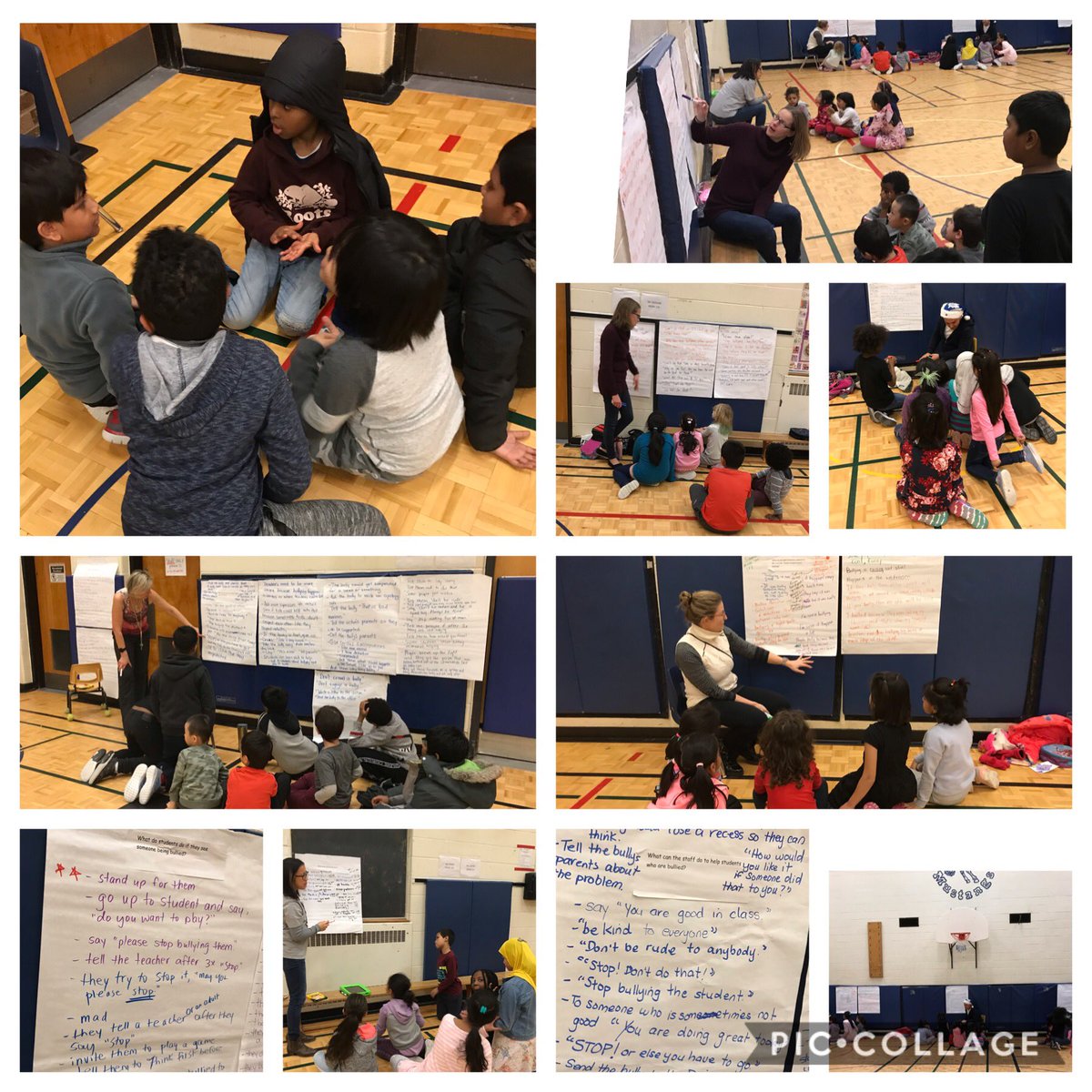 MrsSharonLin's tweet photo. Second Town Hall Meeting today to read and talk about what @OakridgeJPS students have to say about bullying | Understanding and unpacking students’ comments, thoughts and ideas about bullying | Digging deeper.  @tdsb @pctdsb @malloy_john @ParthiKandavel #InspireInnovateInclude https://t.co/P24T5eZt9S