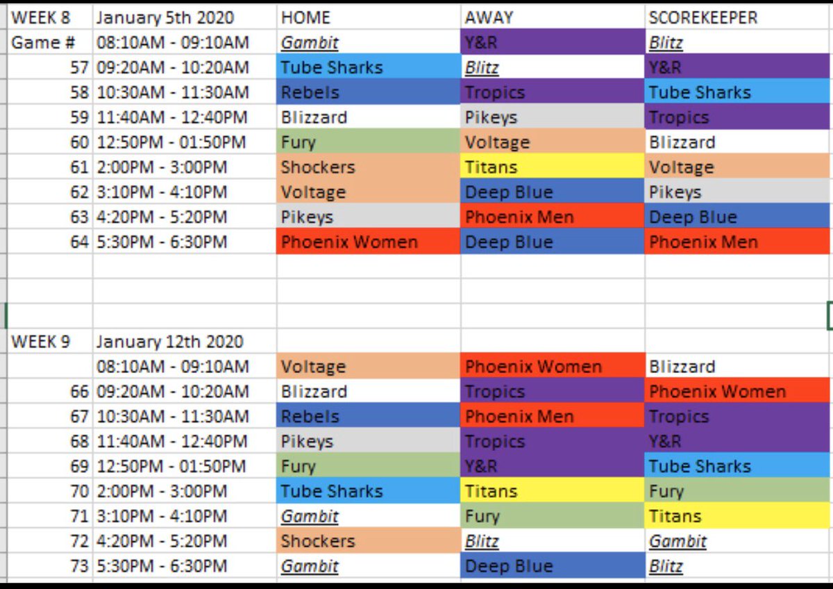 Handballmb's tweet image. First 2 weeks of the 2nd half schedule. Remainder of the schedule for I’ll be up later this week!