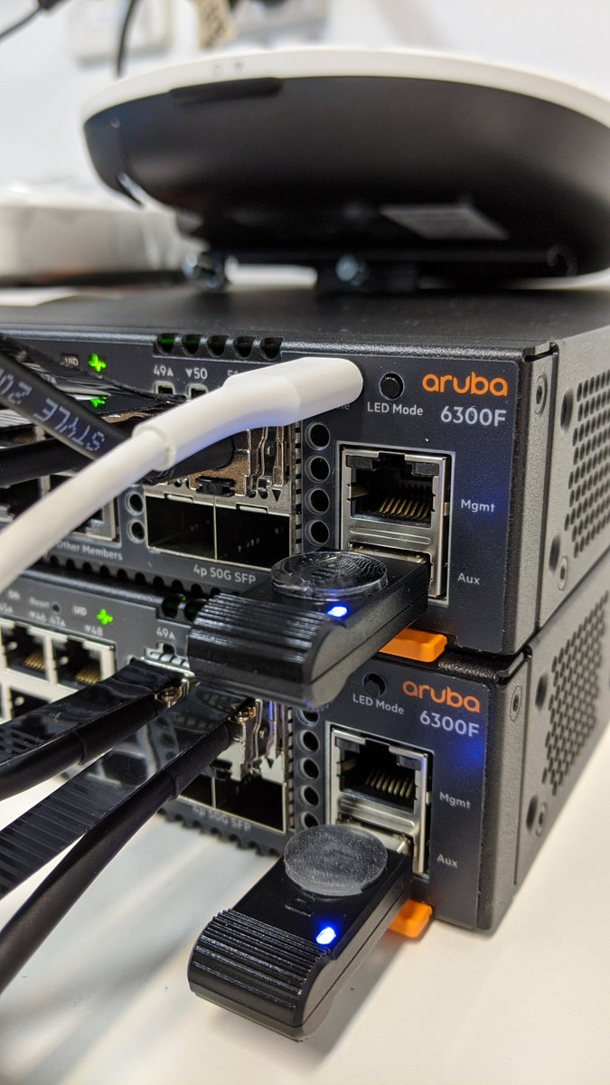 _rwl's tweet photo. Woohoo! Spent today with a customer setting up the 6300F demo switches with VSF using 50Gb DACs. Easy as! And they loved the mobile app for bluetooth access to the switches.
#SwitchForward @ArubaAPAC https://t.co/bq82KBYEH9