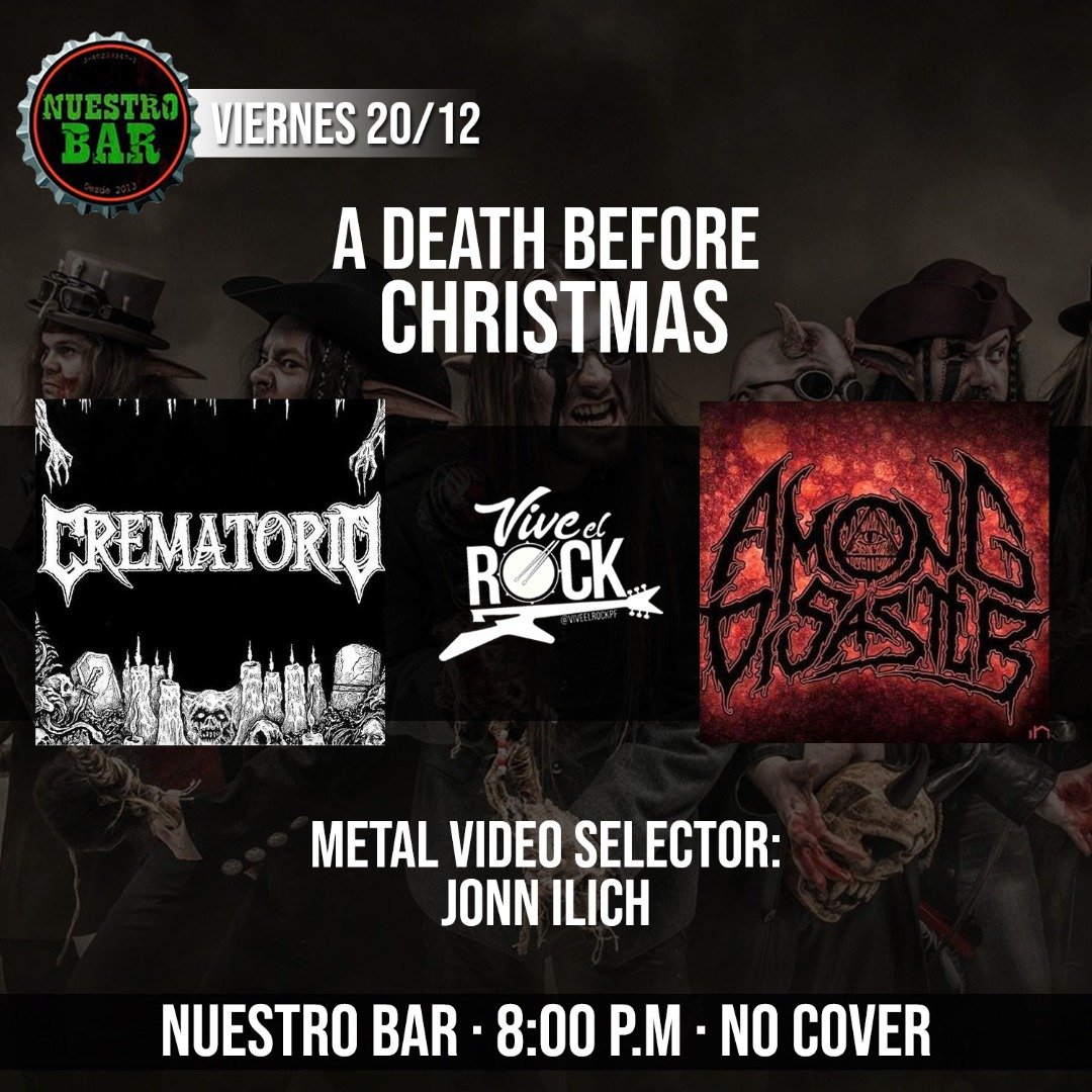 JonnIlich's tweet photo. A DEATH BEFORE CHRISTMAS
Con la bandas:
CREMATORIO y AMONG DISASTER
Metal Video Selector: Jonn ILich
Viernes 20/12/19
8:00pm
π»π β’
#PuntoFijo #venezuela #heavymetal #deathmetal #rock #porn #oldschool #metalhead #brutaldeathmetal #ThrashMetal #jonnilich #viveelrockpf https://t.co/na6QHkft3d