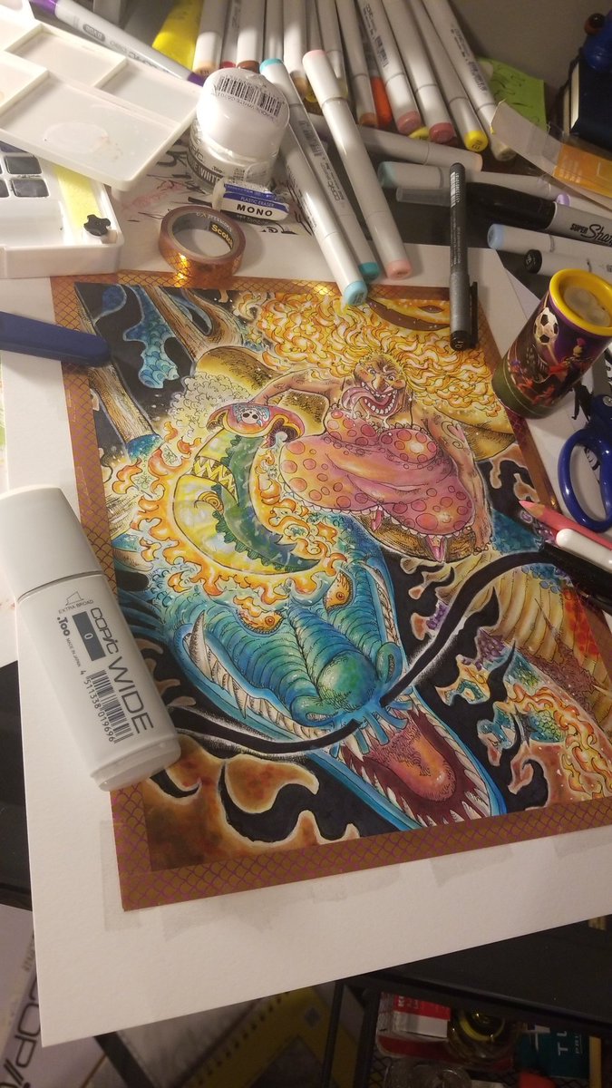 Almost done this color page, though I've decided to make a few more adjustments before posting any scans of it.