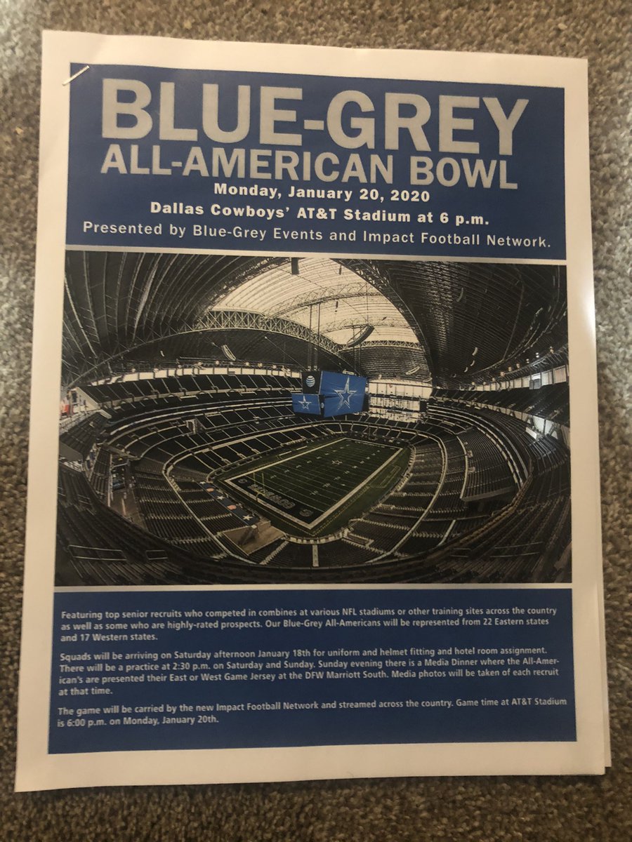 BrintonPaulson's tweet photo. Extremely grateful to have been chosen for the @BlueGreyFB Blue-Grey All-American Bowl! @OremTigerFball @RossApo1_MILEWR @AlphaRecruits15 https://t.co/9BoifgQjde
