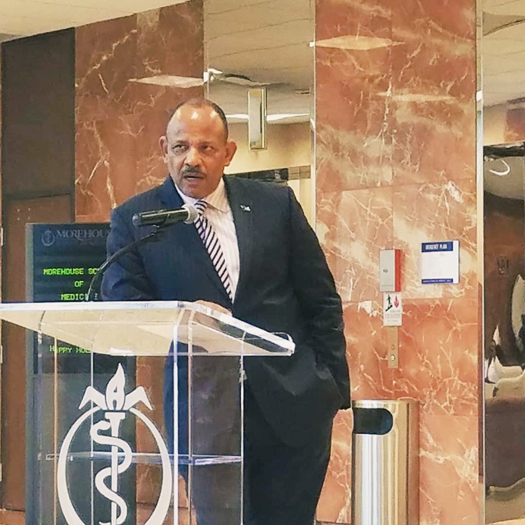 SMJohnsonMD's tweet photo. Excellent discussion on leadership and health equity yesterday during the Morehouse Presidential Conversation of Significance @MSMEDU with Bahamas Minister of Health Dr. Duane Sands #healthequity #bahamasstrong #leadership #collaboration @MOHBahamas @MSMEDU https://t.co/vMltvfGX7F