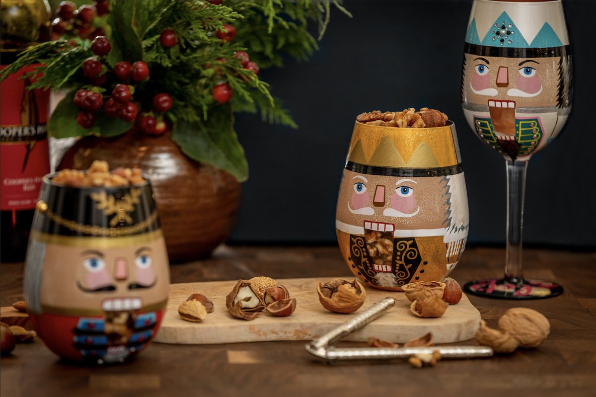 It's Time to Get Crackin'. Our four-piece Nutcracker wine glass set is made from hand-blown glass and hand-painted Double-sided glasses feature unique Nutcracker designs. Available at your local Cooper's Hawk or online: chwinery.com/blog/its-time-…