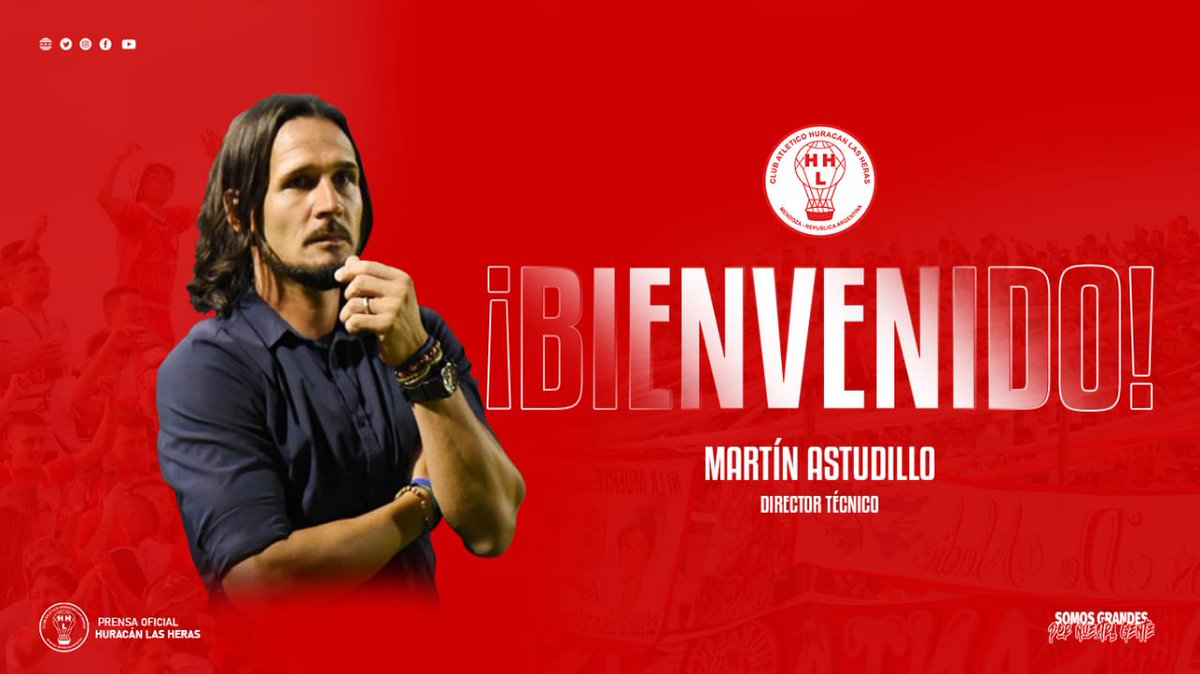 CAHuracanLH's tweet photo. Federal A | Nuevo DT 

Martín Astudillo, finalmente, será el nuevo técnico de Huracán.

¡Bienvenido! 🎈 https://t.co/IYU7qthmy6