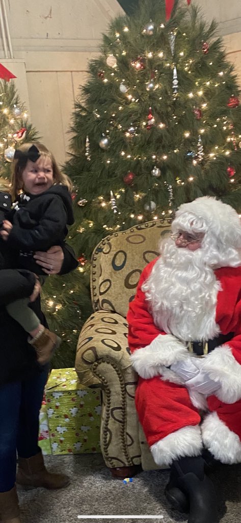 Chanaynay44's tweet photo. Please enjoy the photo of my niece meeting Santa 🤣 https://t.co/fJ6zQfTewo