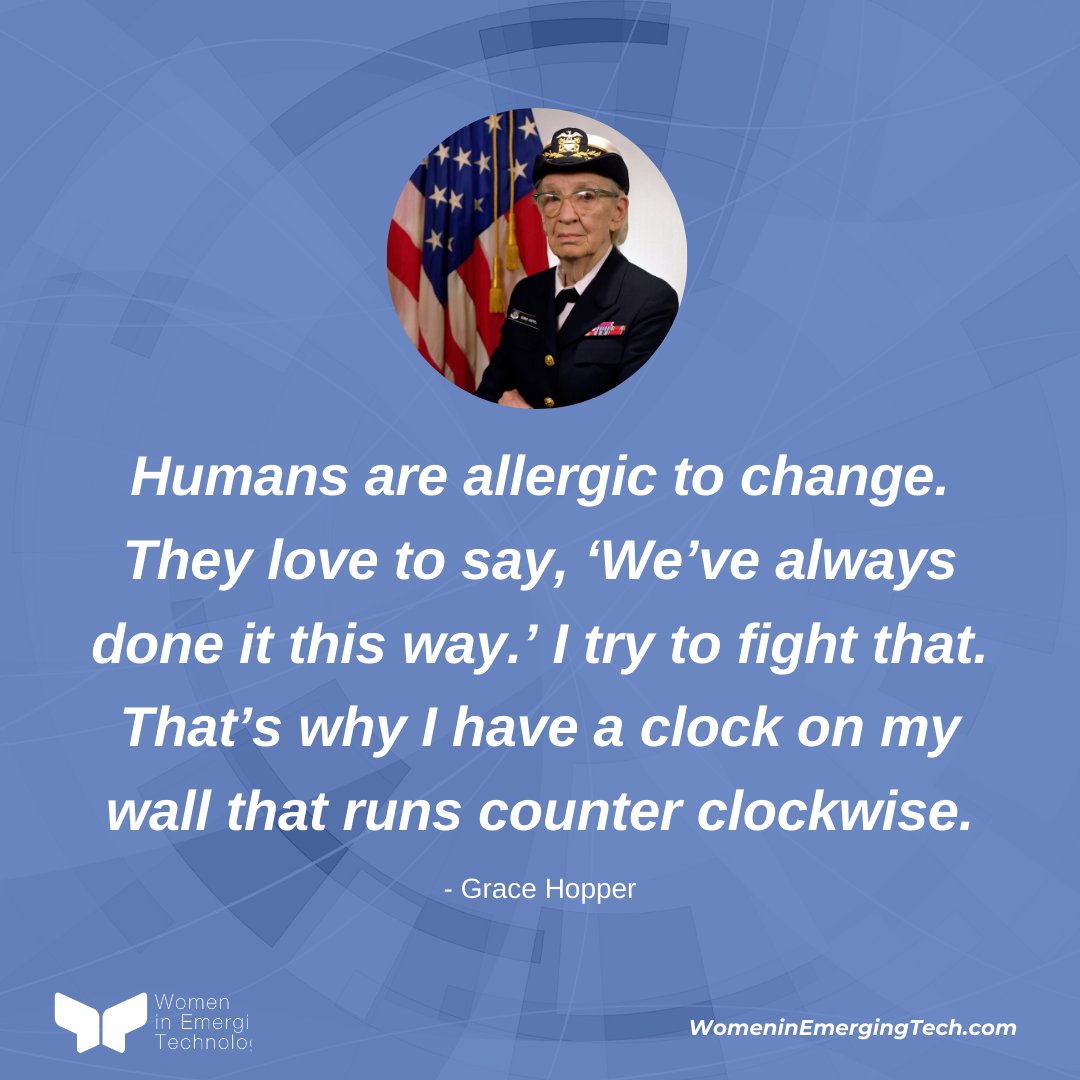 "Humans are allergic to change..."

💡 meetup.com/Women-in-emerg…

#womenintech #tech #emergingtech #womeninSTEM #quote #motivation #quoteoftheday #vancouver #canada