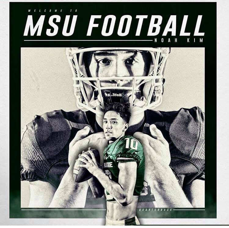 VAQB8's tweet photo. And just like that @noah_kim12 is a Spartan #NationalSigningDay #GoGreen #FFQB https://t.co/Fzvk8CnWH2