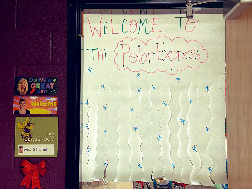 AdriannaPence's tweet photo. All ready for our cozy #polarexpress day tomorrow 🚂 😊 #teachertwitter #teacherlife #Kindergarten #KCKPSstudentsfirst #KCKPSontrack #happyholidays2019 https://t.co/FGlL05PuEf