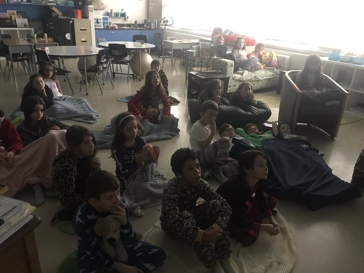 Lamothesfive's tweet photo. After 4 months of reading them Harry Potter &amp; the Philosopher’s Stone, I was almost as excited to show them the movie as they were to watch it! Blankets &amp; stuffies made it special for them; the way they pointed out all of the missing bits made it special for me. #iteachfourth https://t.co/7cgmfzxzTj