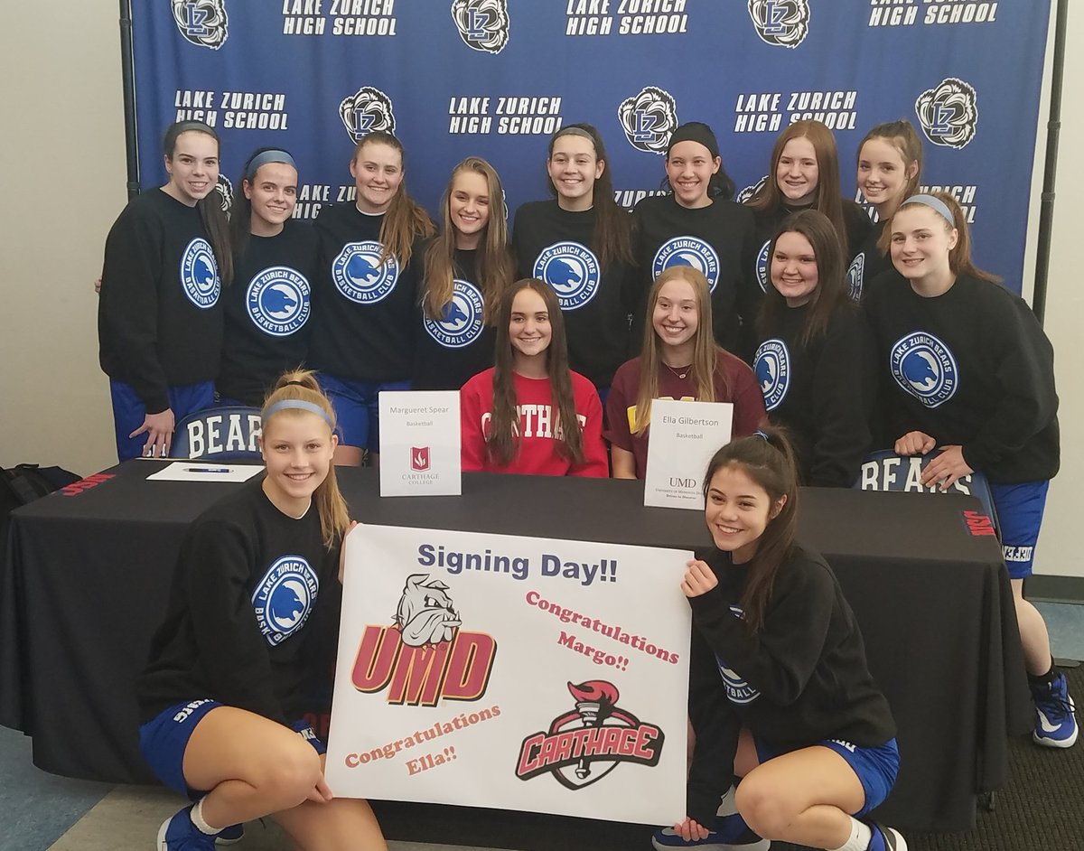 lzgirlsbball's tweet photo. Signing Day! Congrats to Ella &amp; Margo and their families on this awesome accomplishment. #lznation #RISE @Carthage_WBB @UMDWomensBBall https://t.co/xsllVcURL4