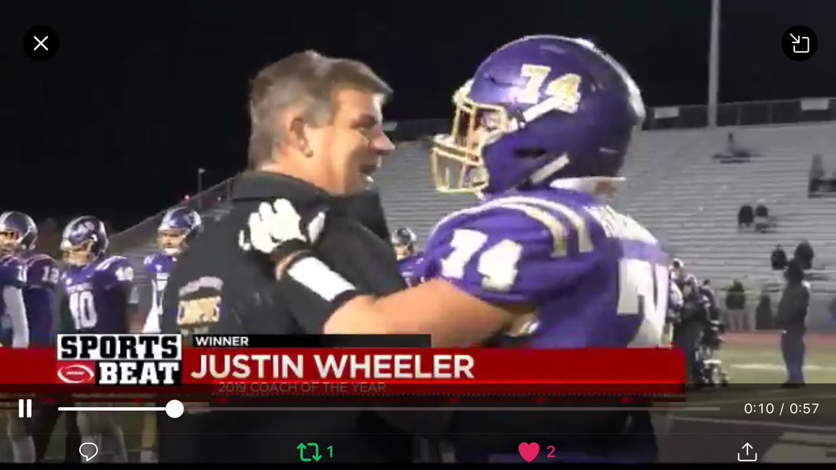 BGMarauderFball's tweet photo. Congratulations to Coach Wheeler @jwheels8373 on winning the @WTAJnews 2019 Coach of the Year Award. https://t.co/NZM5GZkcIx