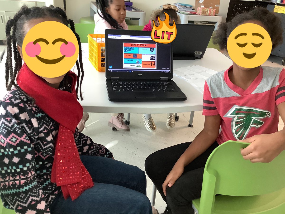 TeachSingleton's tweet photo. #PBLChronicles These 2nd Graders were ALL SMILES as they finished their Colonization Persuasion Infographics using @easel_ly...this is no easy task with 7 year olds and their pecking skills but we made it😂 and they were proud about it...I was too! #OakleyTigersSoar https://t.co/socnHNRIAg