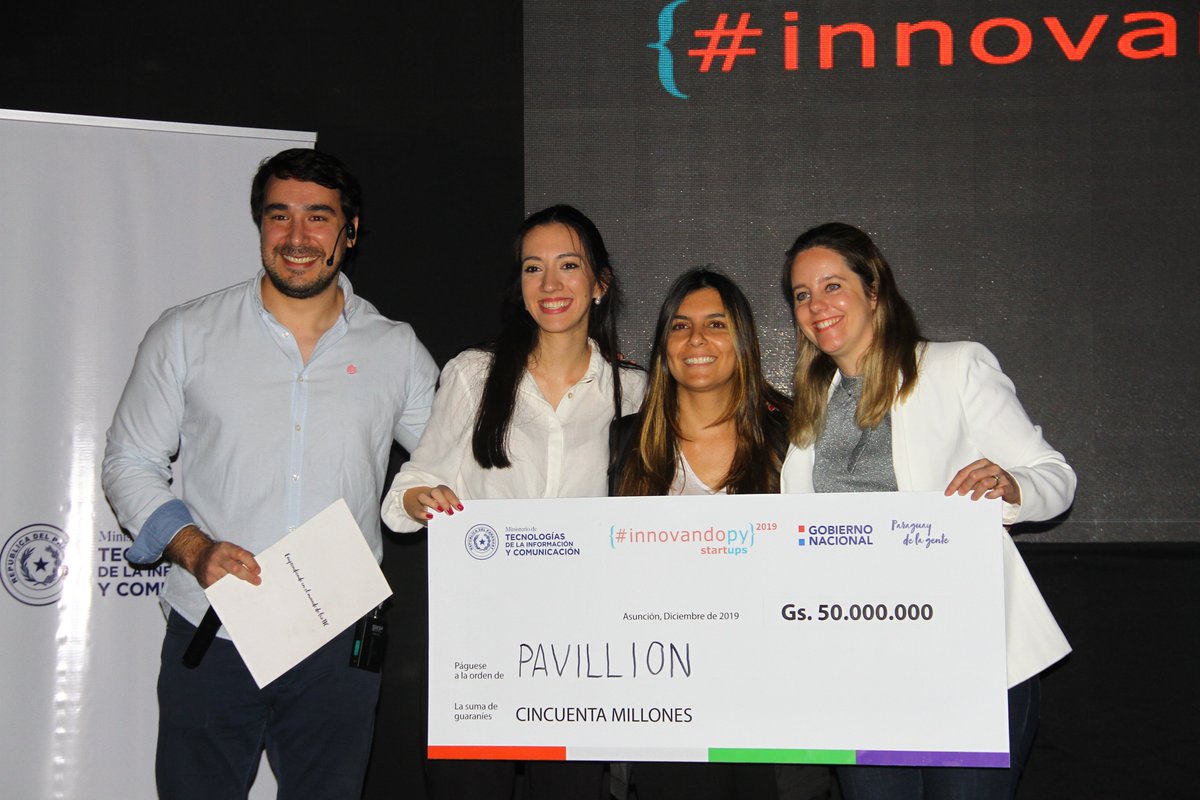 Miticpy's tweet photo. ¡Estos son los ganadores de #InnovandoPY #Startups 2019!
#PuraRaza
#Pavillion
#Buscasa
#Agendia
¡Agradecemos a los 92 participantes por confiar en el programa impulsado por el #MITIC y a los 10 finalistas por presentar sus propuestas en esta fiesta de la innovación! https://t.co/ZAfQDh4jNs