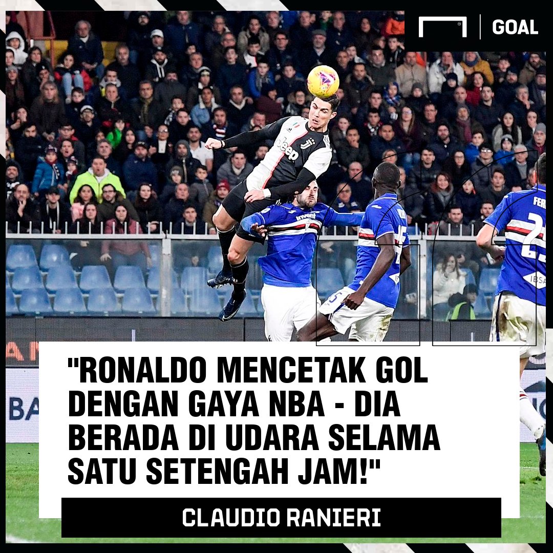 GOAL_ID's tweet photo. Bos Sampdoria Claudio Ranieri ikut mengomentari gol sundulan Cristiano Ronaldo ke gawang timnya dini hari tadi. 😄 https://t.co/hvOnykpx3d