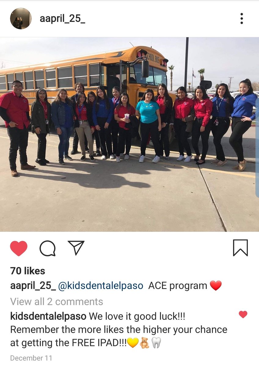 kdoelpaso's tweet image. And this is our winner for the iPad Raffle.🥳 Our amazing patient📢 helped spread the word out to her high school about Kids Dental and Orthodontics 🦷🧸Congrats April!!! We hope you have a joyous holiday season. 🎄💛 #aceprogram #futureteacher #eldoctor #christmas2019