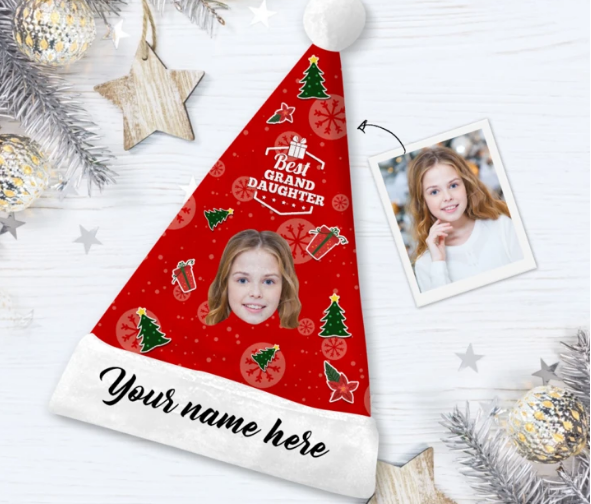 myfacesocks2's tweet photo. Custom Best Granddaughter Face Santa Hat With Your Text https://t.co/aoIu9FGq1s https://t.co/TKTCsW5gCJ