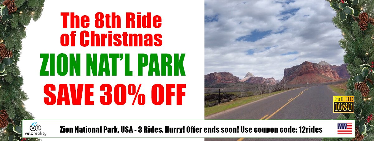 8th day of Christmas - Zion Grand Tour
veloreality.com/product/zion-n…
Coupon code: 12rides