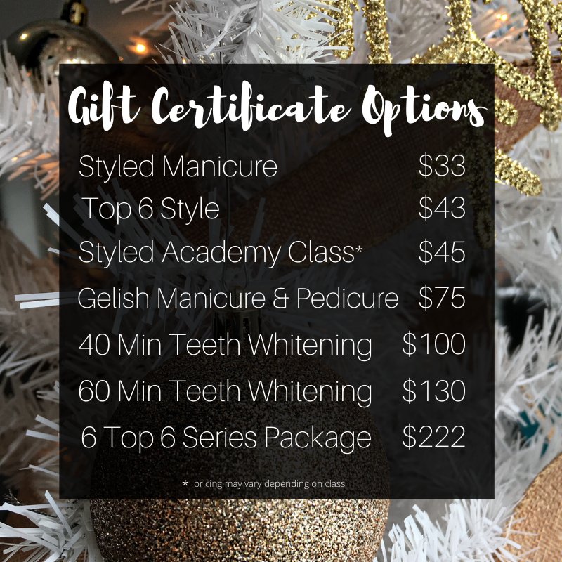 styledBurl's tweet photo. Here is a list of some of the most popular Gift Certificates being bought at the lounge! Something at every price point! You can come by the lounge OR buy ONLINE and simply print from home or office! Easy peasy!
#styledlounge #styled https://t.co/wWizauv6nE