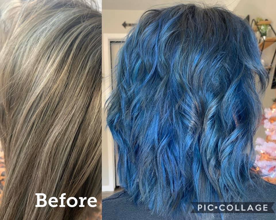 Liz_Renee30's tweet image. @bradmondonyc whatcha think about that blue 🤪 
special thanks to @HaleyForse for this awesome dye job today, y’all check her out!