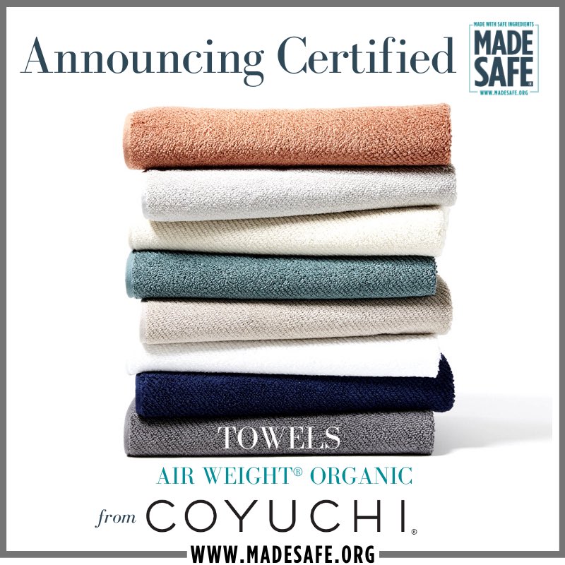 madesafehq's tweet photo. We are ecstatic to announce MADE SAFE® certified – Apparel, sleepwear, robes, and towels from @coyuchi. 50 new products and fail-proof gifts for friends and family. https://t.co/uUFHWf7G1R #madesafe #coyuchi https://t.co/Q55SZnQEjd