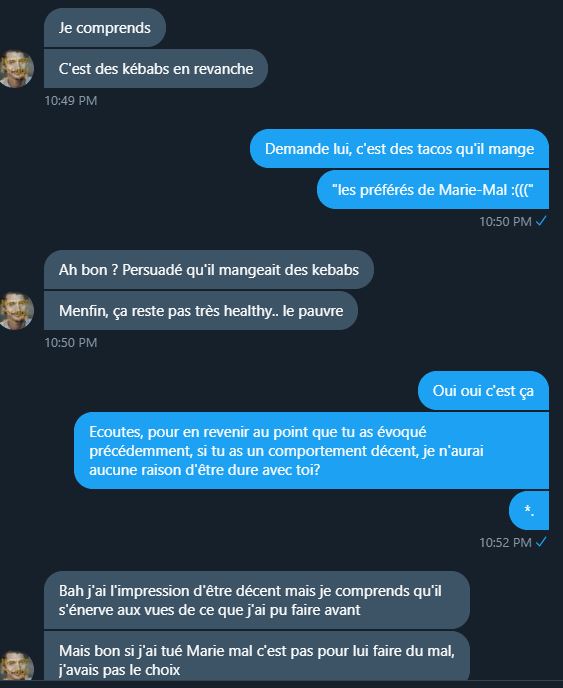 InsideJacut's tweet photo. Troisieme conversation, récente cette fois-ci (thread):

Flodrigue BALAMBOIS/Zoé PLOUARNEC

À propos de Maclou https://t.co/1dOWvO8c0h