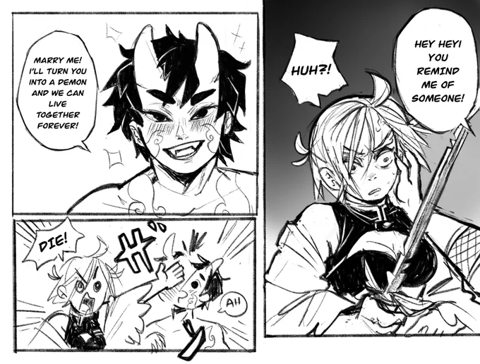 fake manga pages of @fremynstein 's and my kny oc! 