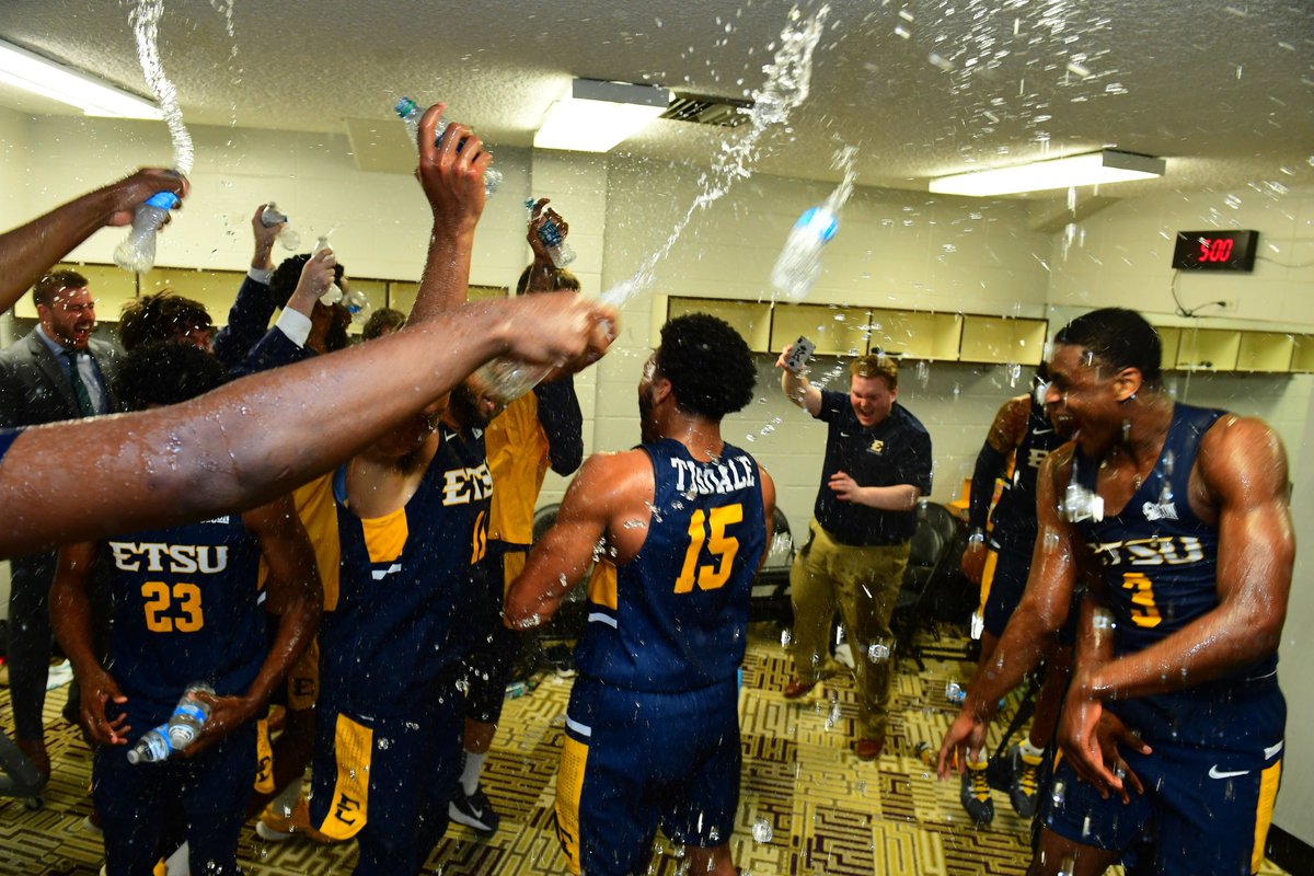 ETSU_MBB's tweet photo. Postgame vibes following tonight's win at LSU!

#ETSUTough https://t.co/os994FUV6i