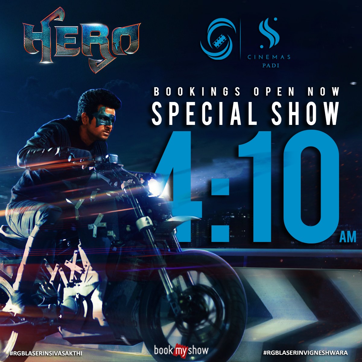 Vineetha_SKFC's tweet photo. Special show bookings opened for
#Hero
4:10 am
#Hero2DaysToGo
@kjr_studios @Siva_Kartikeyan @thisisysr
Enjoy the movie in #RGBLASERINSIVASAKTHI
@Sivasakthicinem https://t.co/1tVm3TJboD