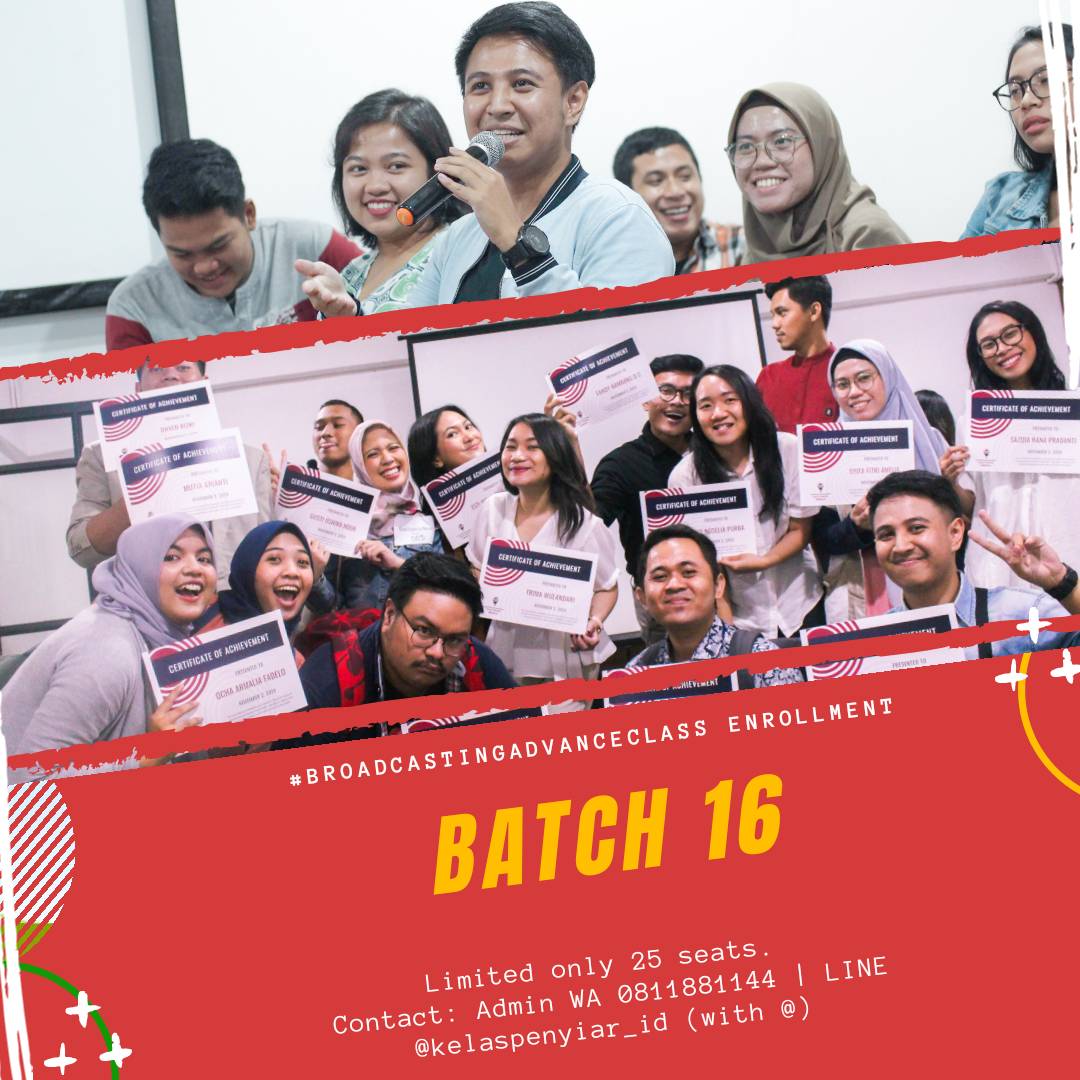 kelaspenyiar_ID's tweet photo. Pgn jd penyiar tapi bingung bikin sample voice yg bagus atau pgn belajar produksi podcast? Mending ikutan program komprehensif kita di #BroadcastingAdvanceClass batch 16!

LIMITED SEAT ! https://t.co/G1QK01D6aY atau gercep di admin wa 0811881144 | LINE @kelaspenyiar_id (dgn @) https://t.co/xzchIUeVTS