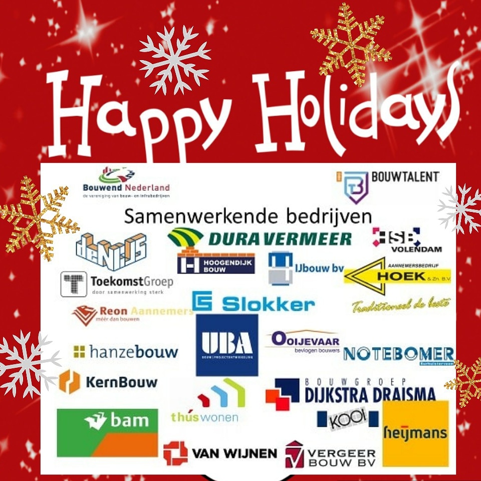 Namens team BouwTalent Noord wensen wij iedereen hele fijne feestdagen en een gezond en leerzaam 2020. We willen onze samenwerkende bedrijven hartelijk danken voor hun inzet. Samen bouwen we aan een goed nieuwjaar! #bouw #bouwkunde #associatedegree #HBO
