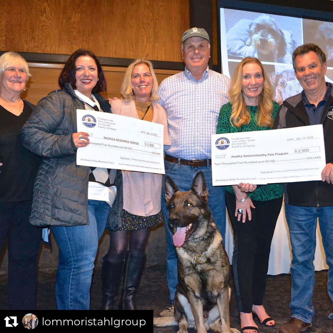 PacificansCare's tweet photo. 2020 Dog Days of Pacifica calendar release party. Thx to all who came out &amp; supported the cause. We raised $3000 for the Rockaway Ricky Memorial Fund &amp; distributed $2500 ea to Pacifica’s Senior Service’s, Healthy Seniors/Healthy Pets program &amp; to the Pacifica Resource Center https://t.co/WZSHYDj0XA