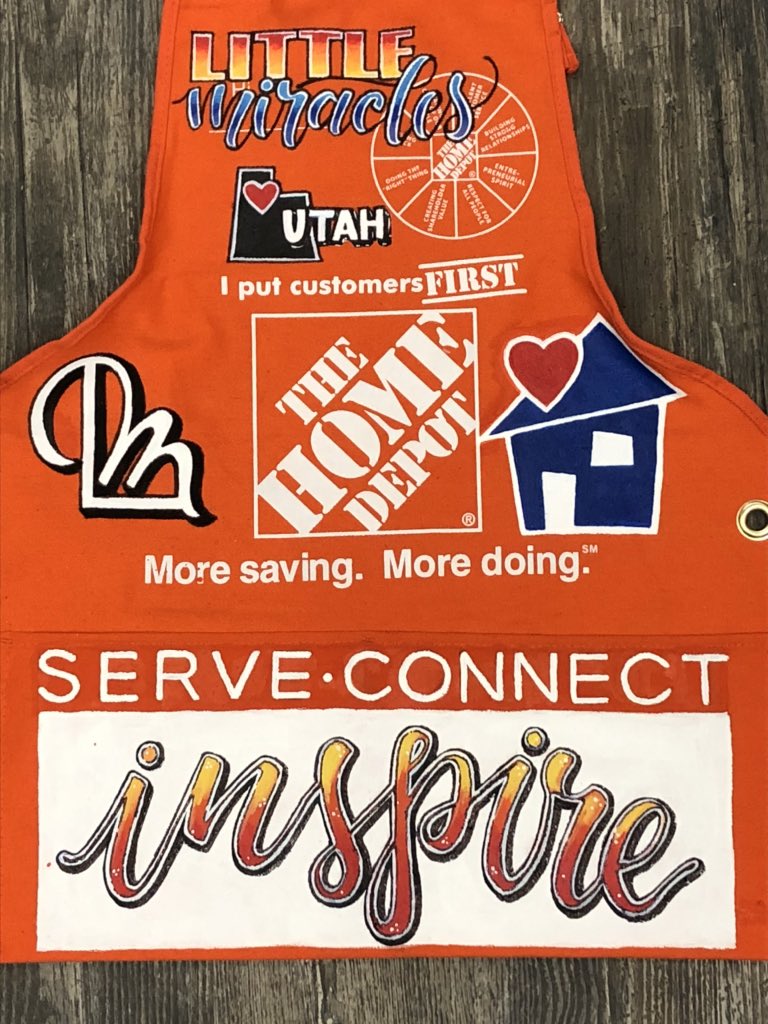 🧡 An apron for those who make miracles happen for those in need. #littlemiracles #littlemiraclesutah #homedepot #service #inspireyourcommunity #MakeADifference #homedepotapronart