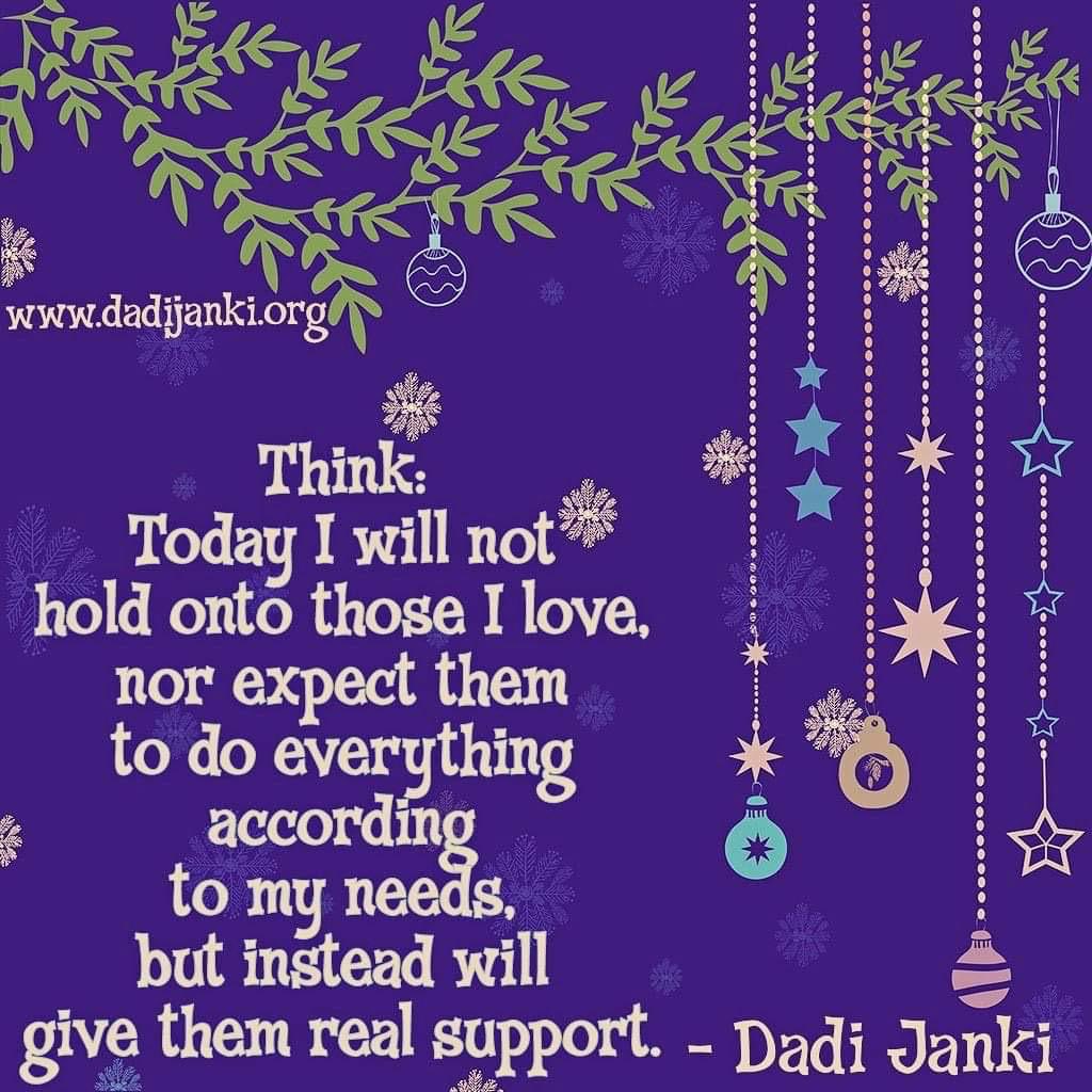 Just give real support to those you #love💕. <a href="/DadiJanki/">Dadi Janki</a> #OmShanti #TrueLove🧡#lifestyle #RajaYoga #meditation🧘  #TheTimesIsNow⏱ #HappyHolidays🎄bit.ly/2FEXI64