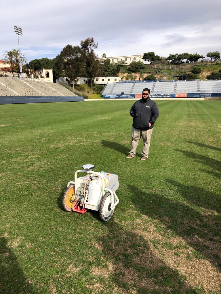 STMASoCal's tweet image. A great event at @uofsandiego today to cap off 2019. Demos of a @STIHL robotic mower, @pioneerathletic robotic painter and @Foamstream weed control along with a tour of @USDToreros athletic facilities.  4 @CA_Pesticides CEUs to top it off! Looking forward to next year.