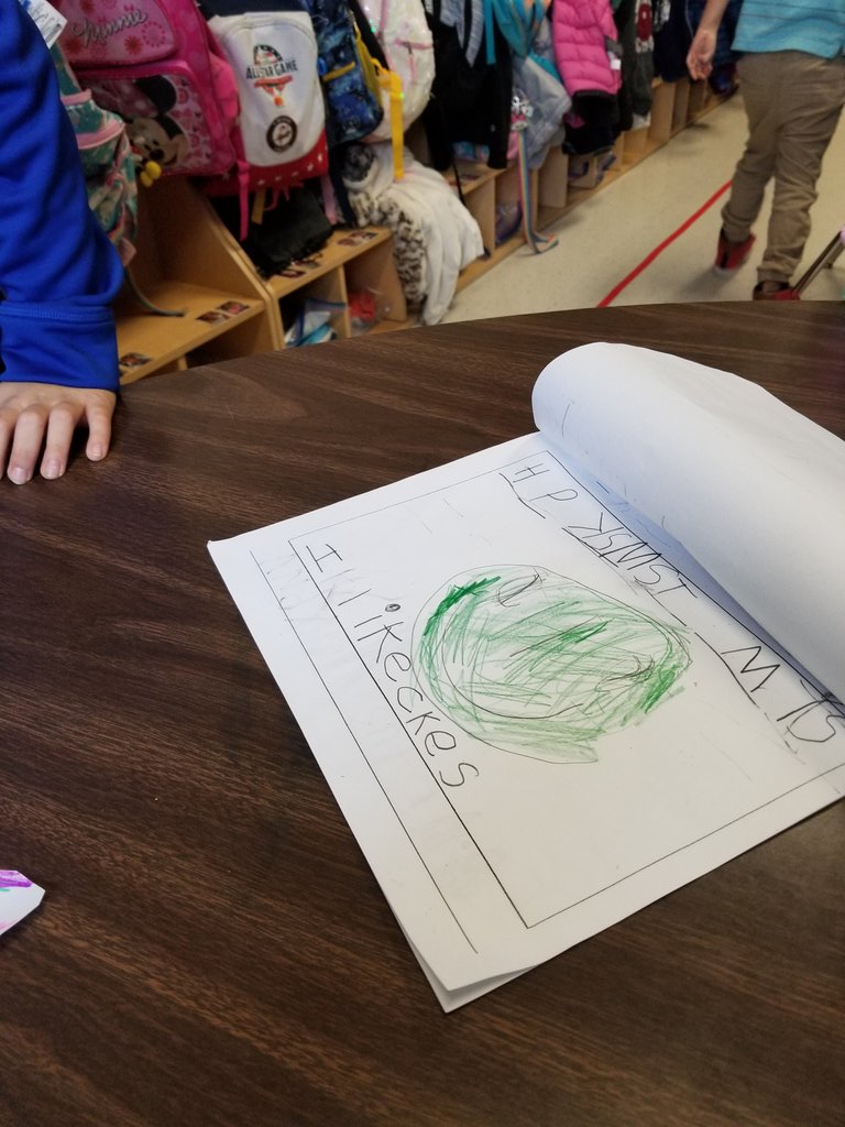 MrsNarcisseK5's tweet photo. If you can read this, you are either a K or 1st grade teacher. 🤷🏽♀️
"Happy Christmas to my friends. I like cookies." ☺️
So excited to see the growth in my Kinders writing abilities! #FCPSK #patternsinbooks #blueclass @FCPSElemLA @Herndon_ES https://t.co/9mcPcMO7Vf