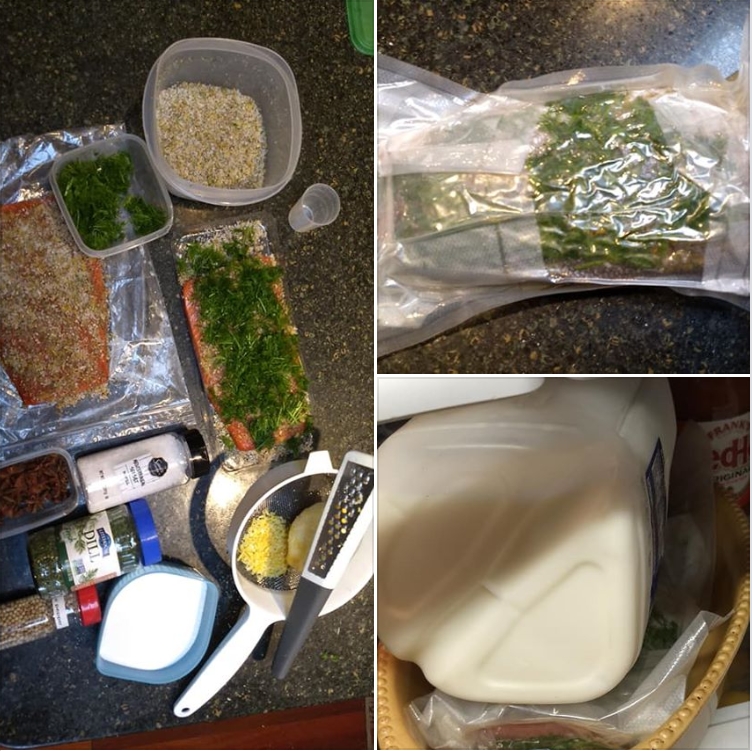 Setting up my #gravad #lax with #Citron (#lemon), #Anise and #Dill, aka #CAD. cured salmon. Will be just right with may home infused CAD #Aquavit on #Swedish #crisp #bread with #mustard #sauce. 3-4 days in the fridge under pressure will do it