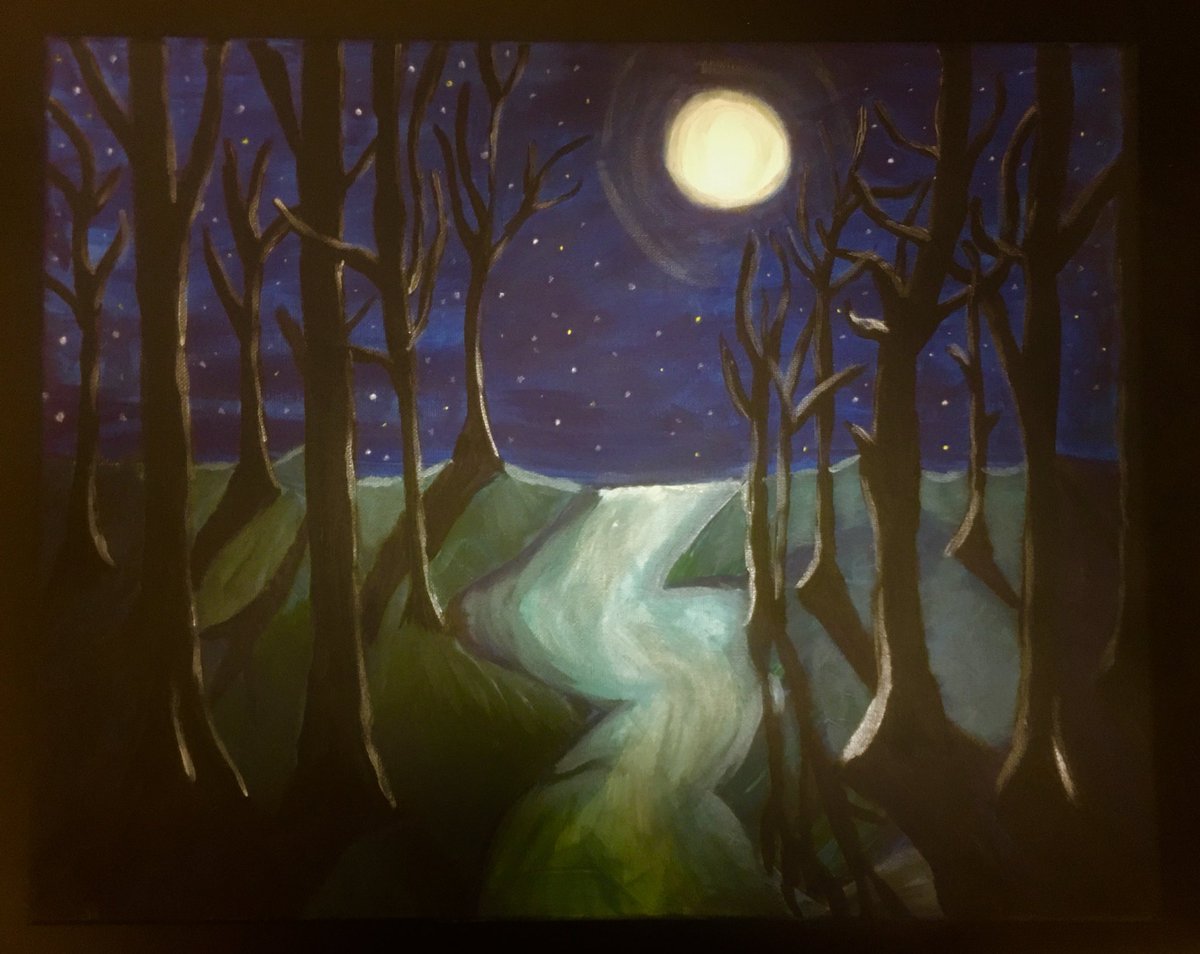 “Hollow Night” acrylic 18X24 canvas