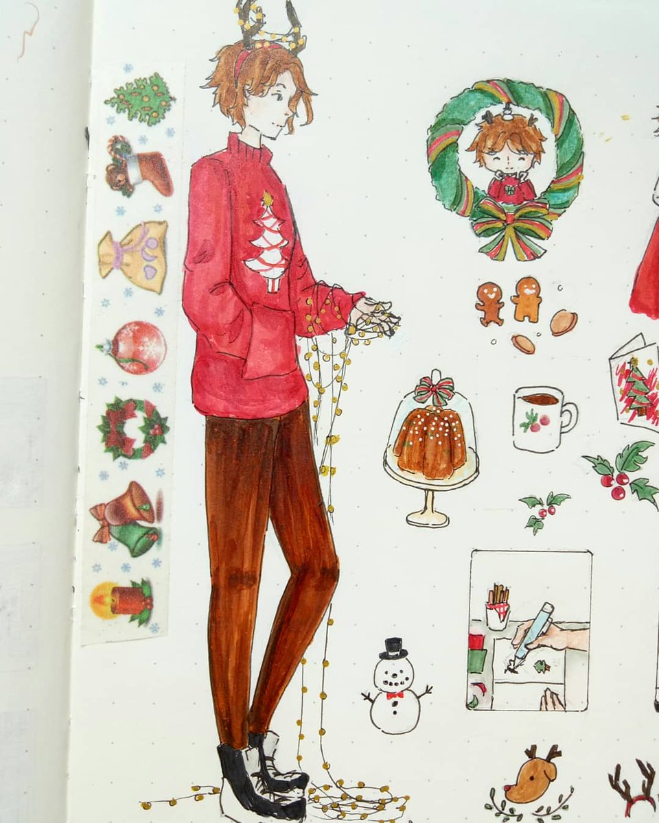 aephipany's tweet photo. One page OC (3) 🎄Christmas theme 🎄
#christmas #reindeer #christmastree #christmas2019
#art #artwork #oc #original #rednosereindeer #🎄 #concept #characterdesign #illustration #aesthetics #copic #copicpractice #copics #copicart #copicmarkers #traditionalart #artistsontwitter https://t.co/5kld5EcXDz