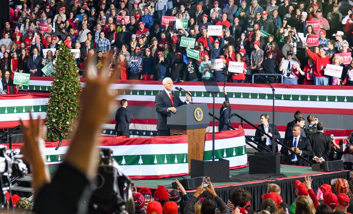 Mike_Pence's tweet photo. Today, we have a President who loves this country, stands by our military, our workers, and our freedom and never quits! He never backs down and he believes in you and fights for you every single day! #KeepAmericaGreat https://t.co/rO6dpVFc3x