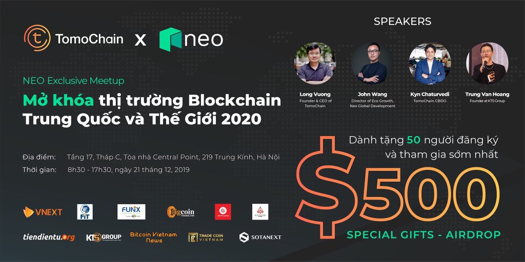ktsgroup_io's tweet photo. Our founder Trung Van Hoang @founderktsgroup will be speaker in @NEO_Blockchain x @TomoChainANN Exclusive Hanoi Meetup & Workshop.
Come and join us in Dec 21st. See you around!!
#ktsgroup #vietnam #crypto #community #Investment https://t.co/Y1OepNzpNt
