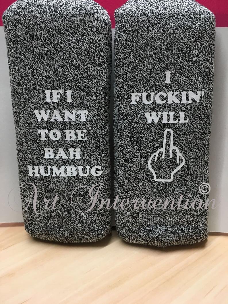 ShaltNotRepent's tweet photo. If i want to be bah humbug i F**kin will, funny socks #Christmas
#Xmas #AdultXmas #FunnyXmas #SwearySocks #AdultSocks #AdultGift #HateXmas #XmasSocks #ChristmasSocks #SwearyGift #SecretSanta #HateChristmas #Humbug #artintervention #handmade #handmadeuk #etsy #BahHumbug https://t.co/YCIc1Pzkof