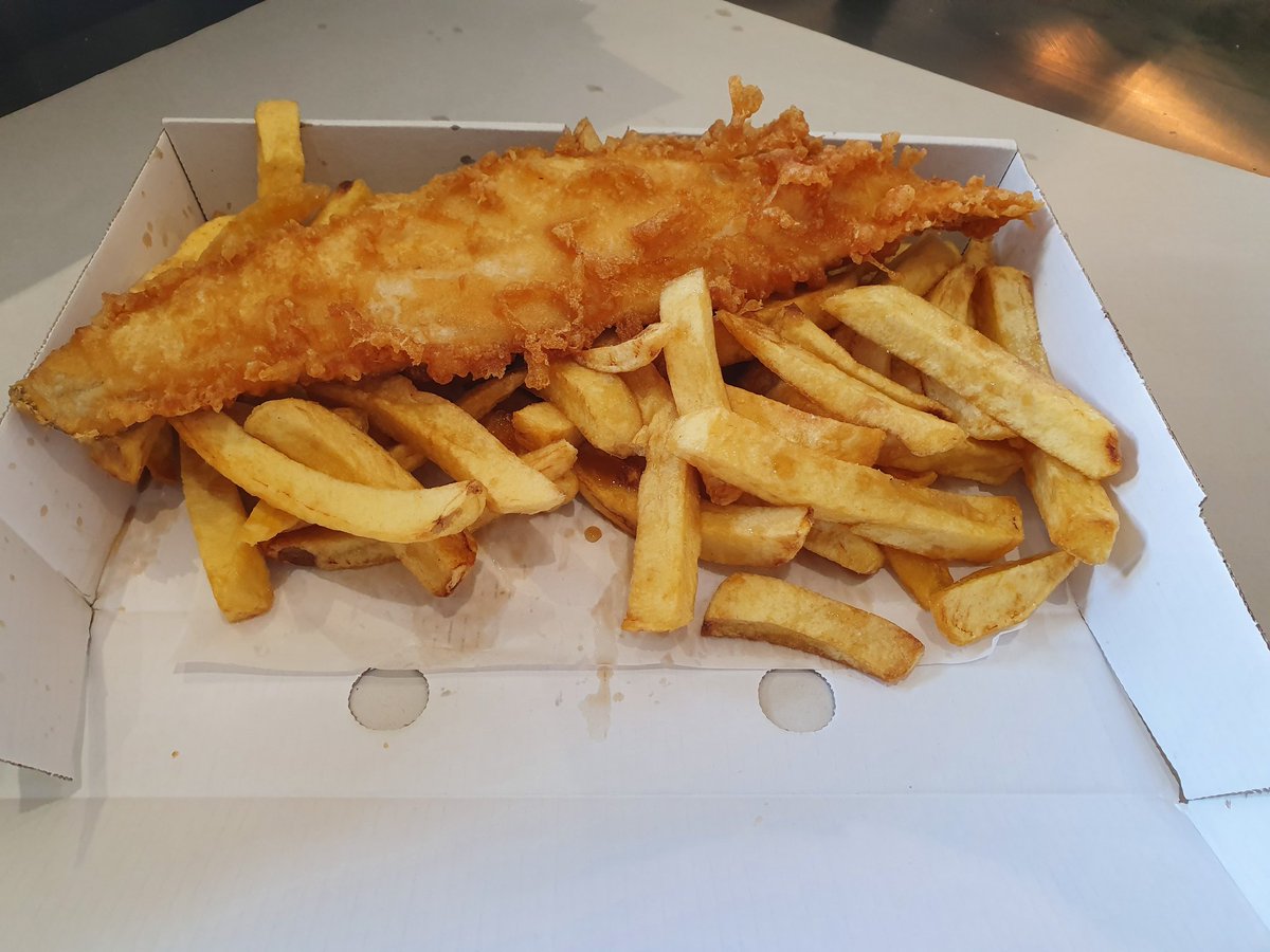 Standard Cod and Chips with salt and vinegar :)
